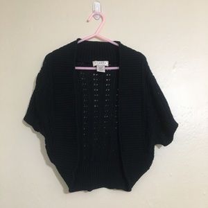 Kids Black Knitted Cardigan
